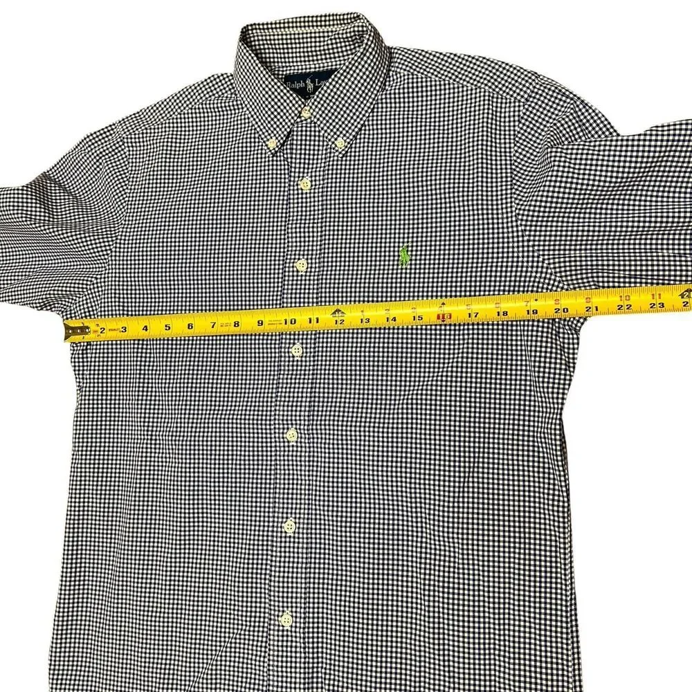 Polo Ralph‎ Lauren Shirt Mens 15 32 33 Blue Gingham Check Long Sleeve